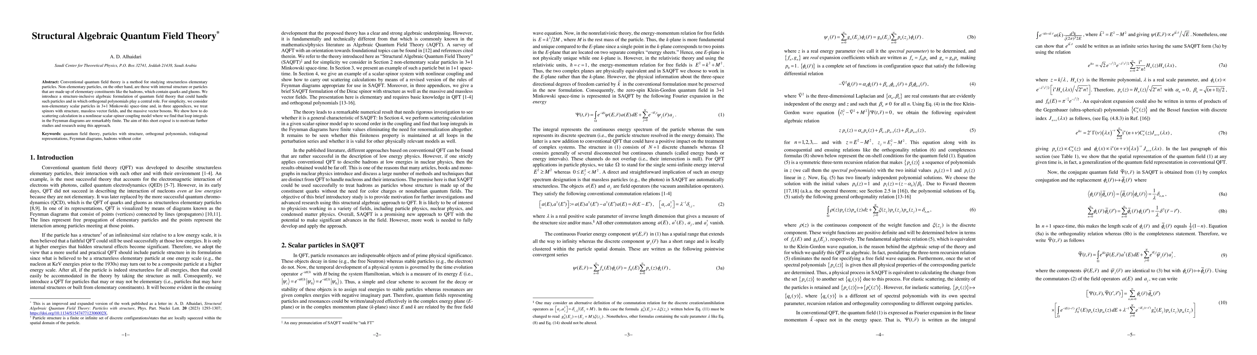 Thumbnail for Structural Algebraic Quantum Field Theory