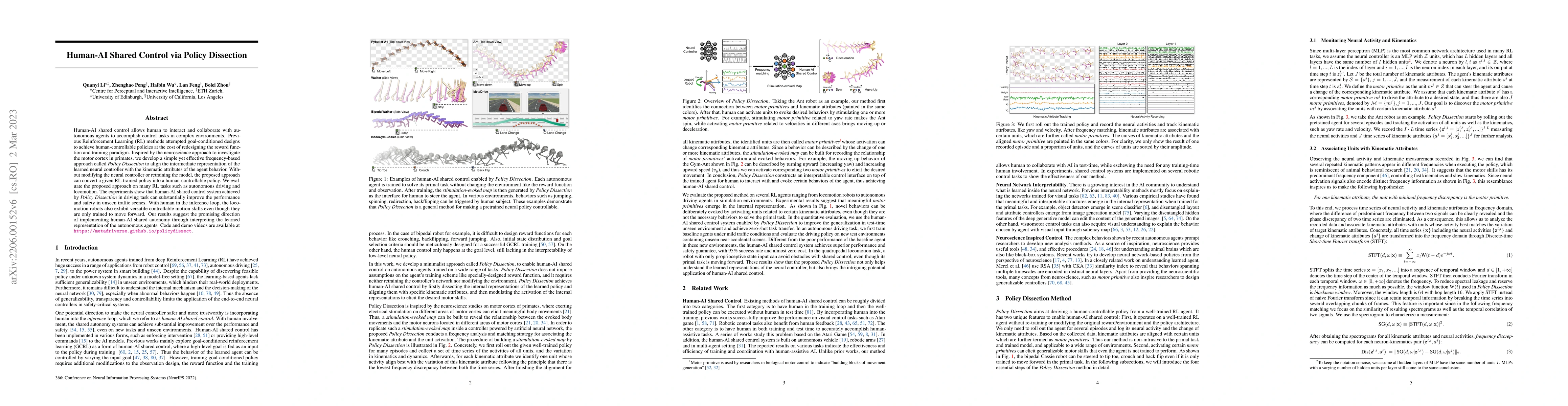 Thumbnail for Human-AI Shared Control via Policy Dissection