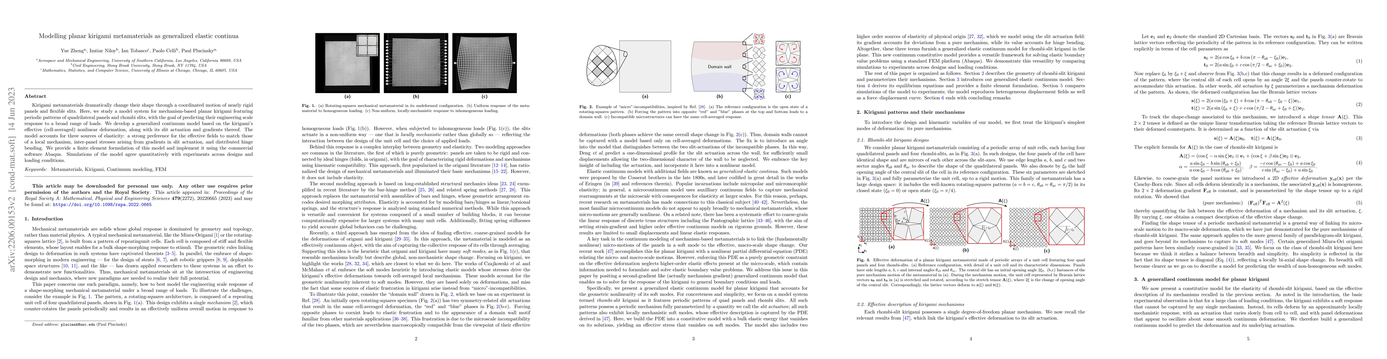 Thumbnail for Modelling planar kirigami metamaterials as generalized elastic continua
