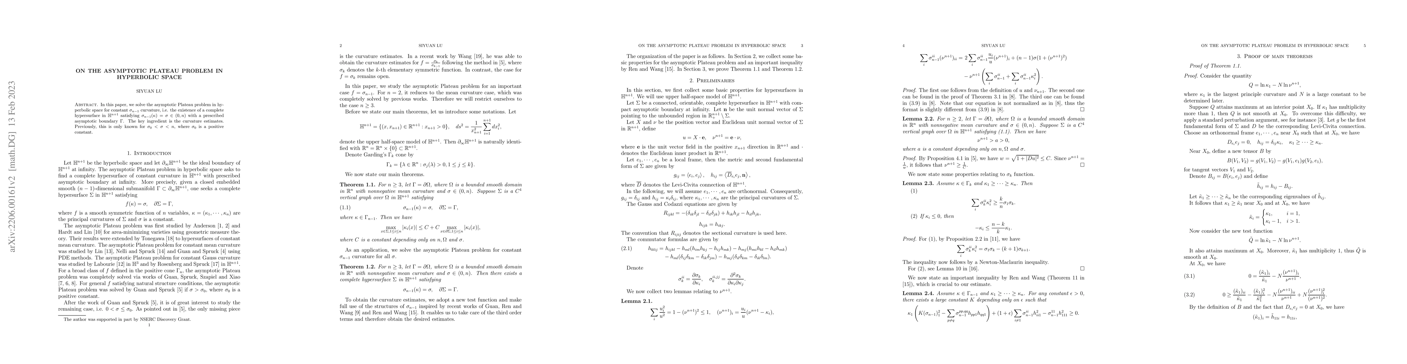 Thumbnail for On the asymptotic Plateau problem in hyperbolic space