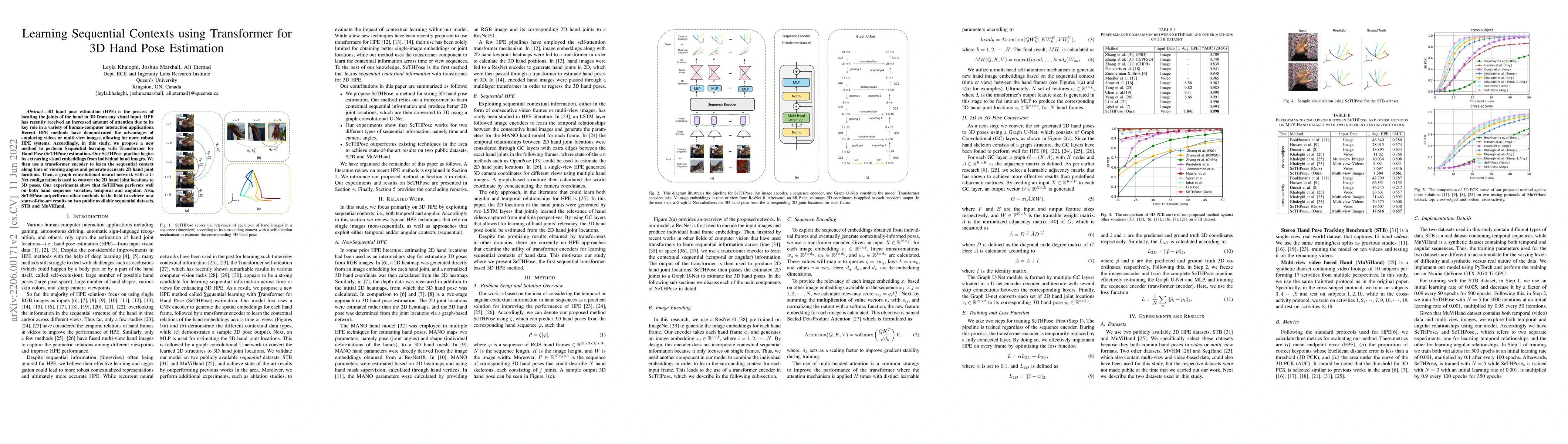 Thumbnail for Learning Sequential Contexts using Transformer for 3D Hand Pose
  Estimation