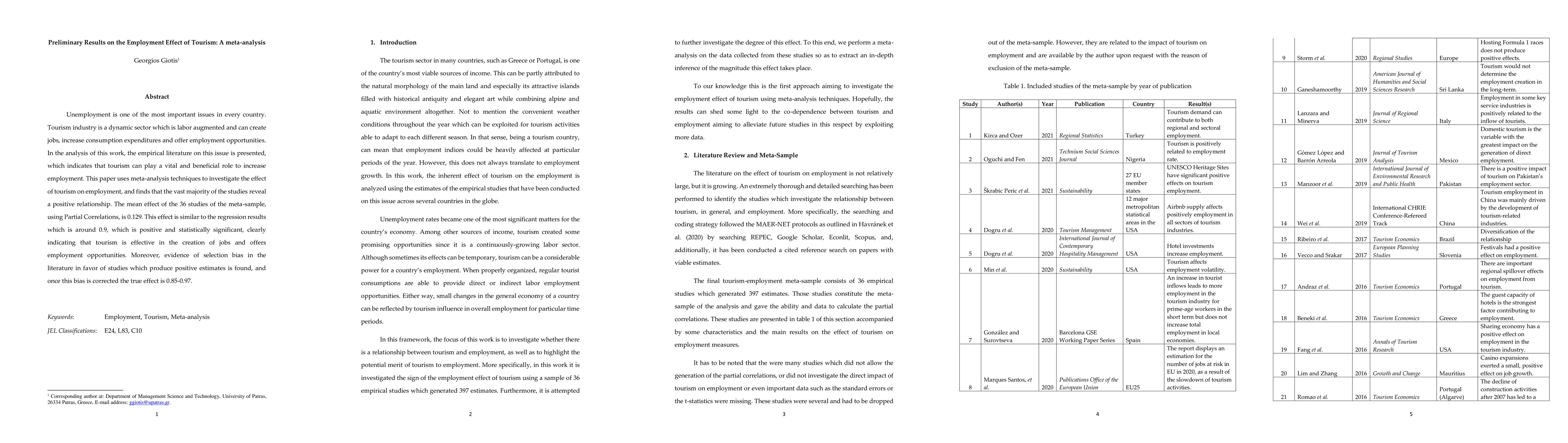Thumbnail for Preliminary Results on the Employment Effect of Tourism. A meta-analysis