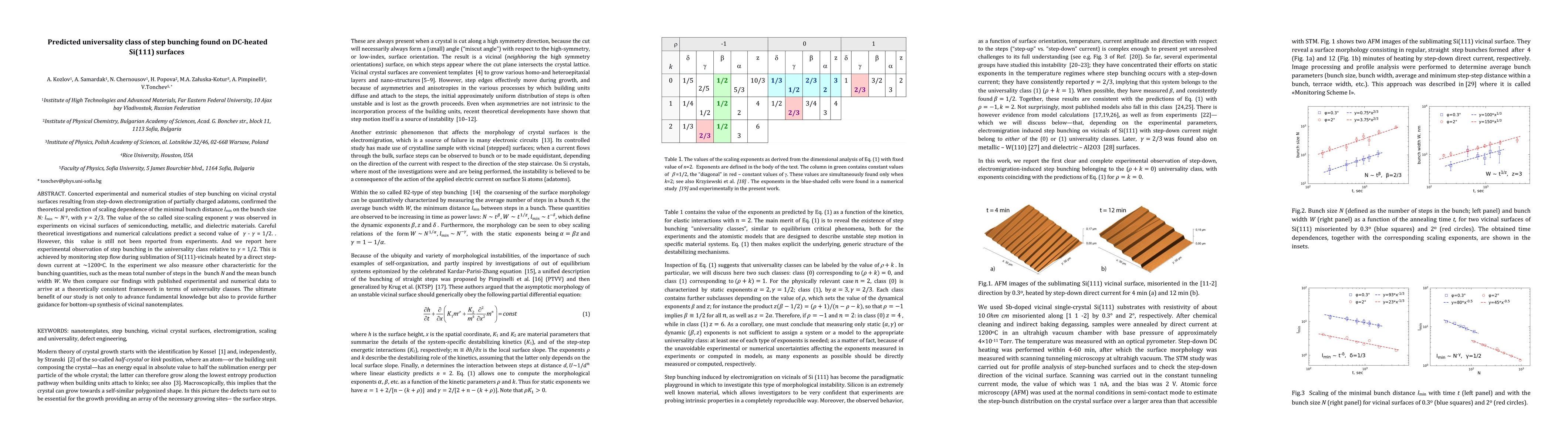 Thumbnail for Predicted universality class of step bunching found on DC-heated Si(111)
  surfaces