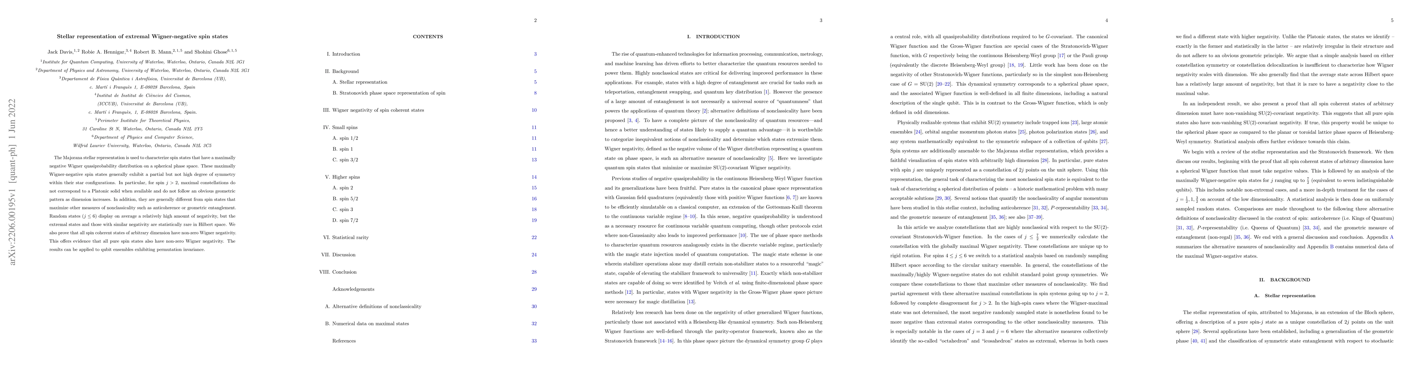 Thumbnail for Stellar representation of extremal Wigner-negative spin states