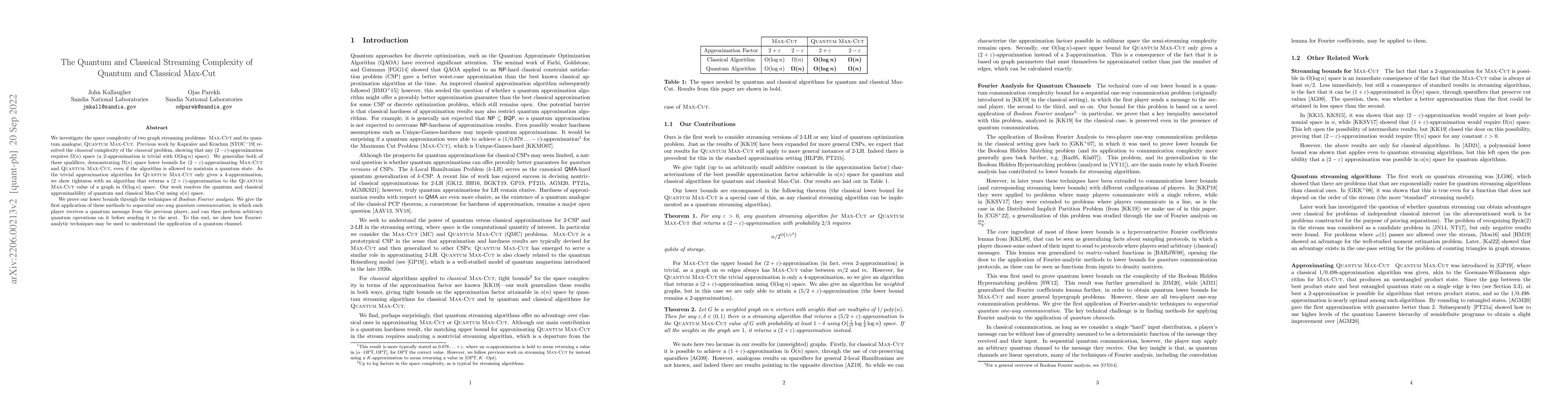 Thumbnail for The Quantum and Classical Streaming Complexity of Quantum and Classical
  Max-Cut