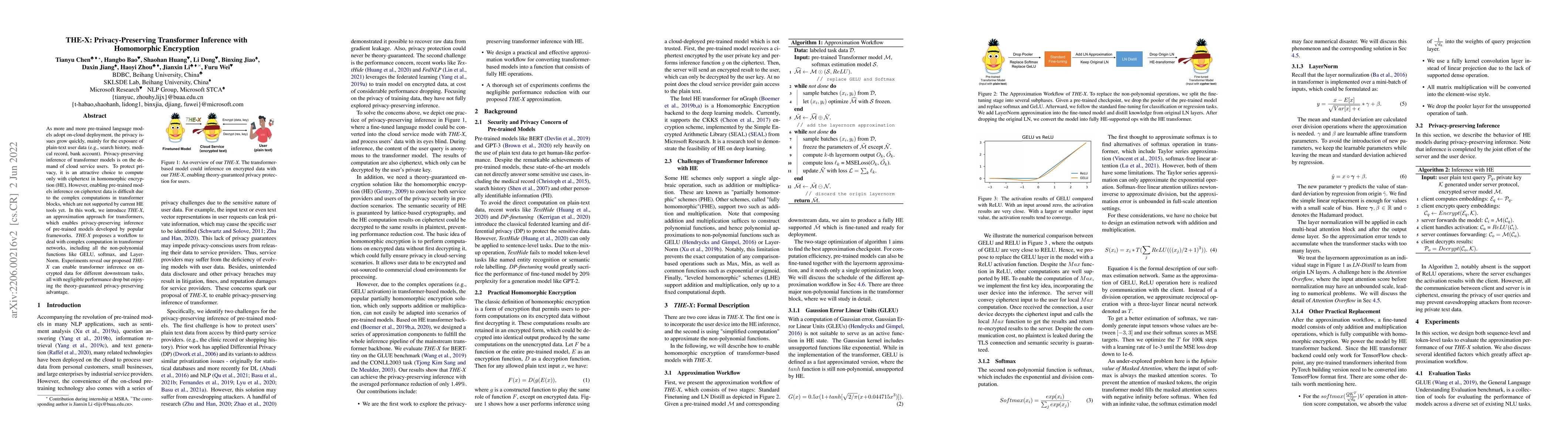 Thumbnail for THE-X: Privacy-Preserving Transformer Inference with Homomorphic
  Encryption