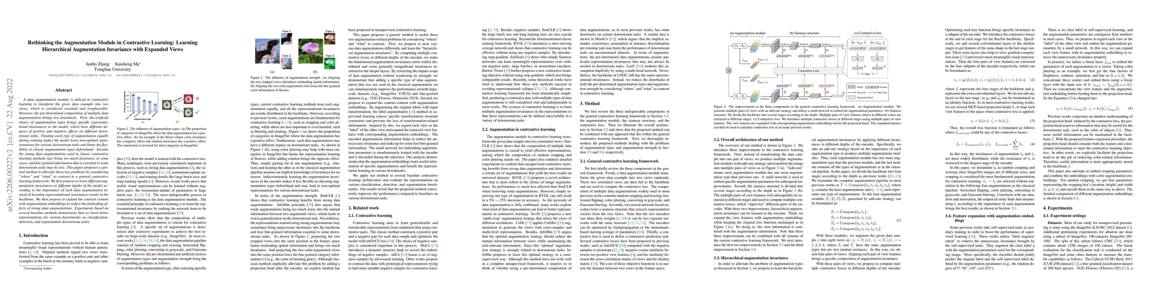 Thumbnail for Rethinking the Augmentation Module in Contrastive Learning: Learning
  Hierarchical Augmentation Invariance with Expanded Views