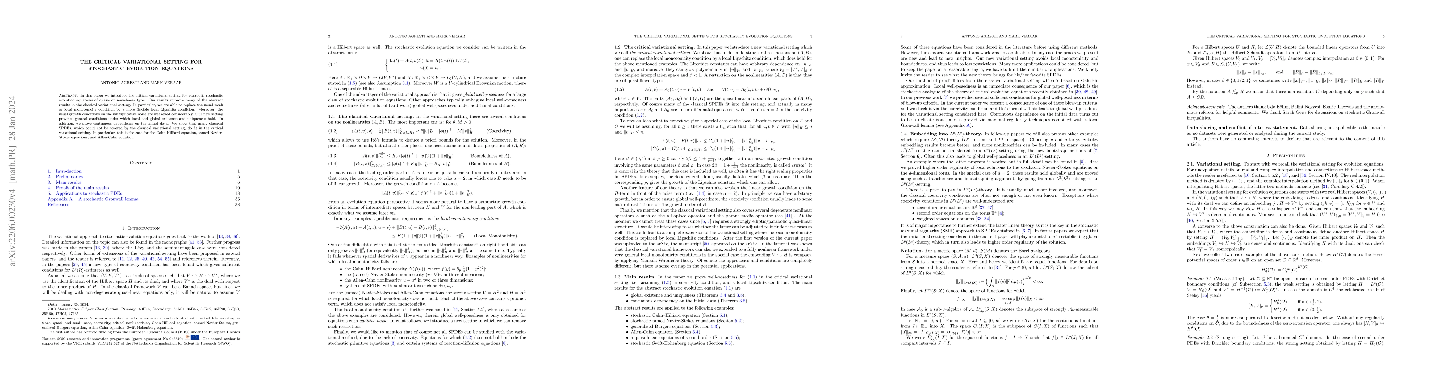 Thumbnail for The critical variational setting for stochastic evolution equations