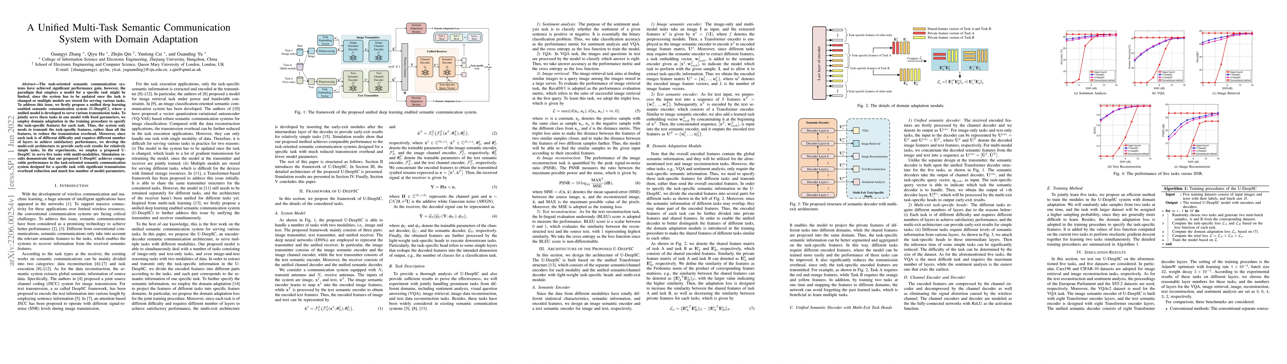 Thumbnail for A Unified Multi-Task Semantic Communication System with Domain
  Adaptation