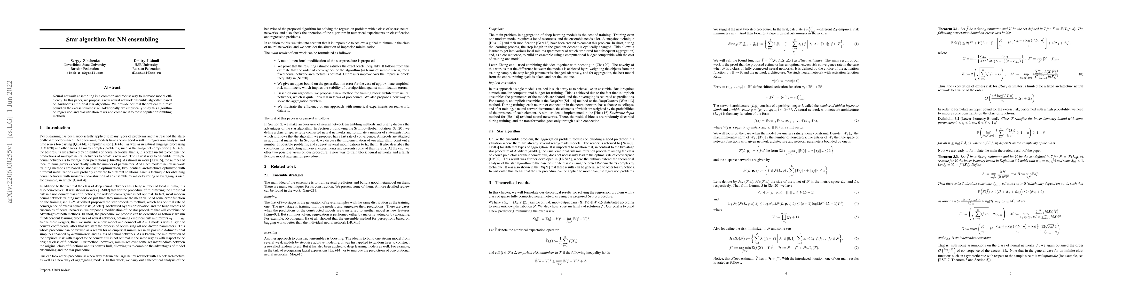 Thumbnail for Star algorithm for NN ensembling