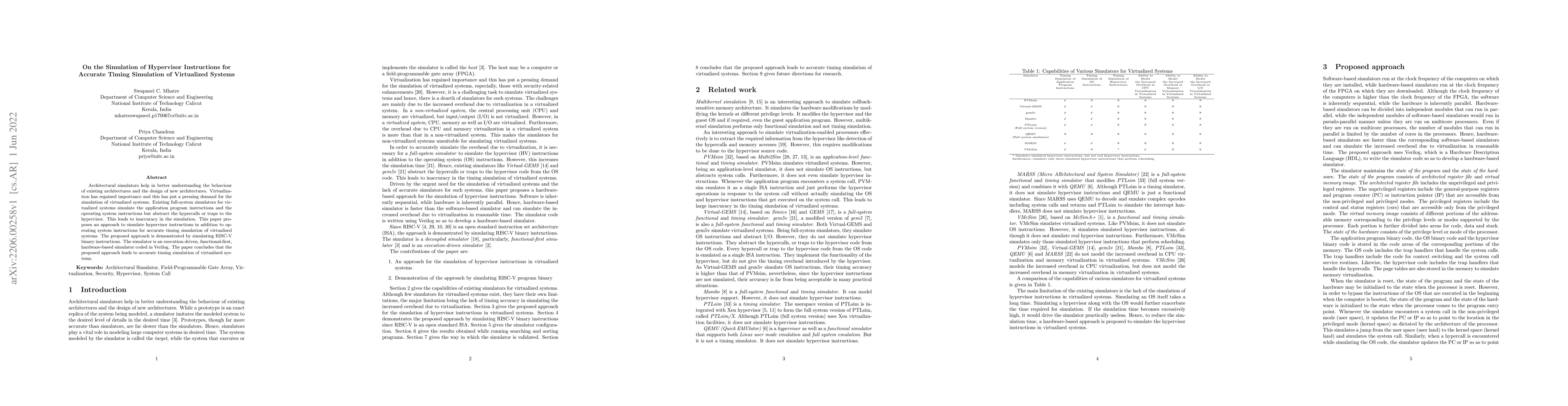 Thumbnail for On the Simulation of Hypervisor Instructions for Accurate Timing
  Simulation of Virtualized Systems