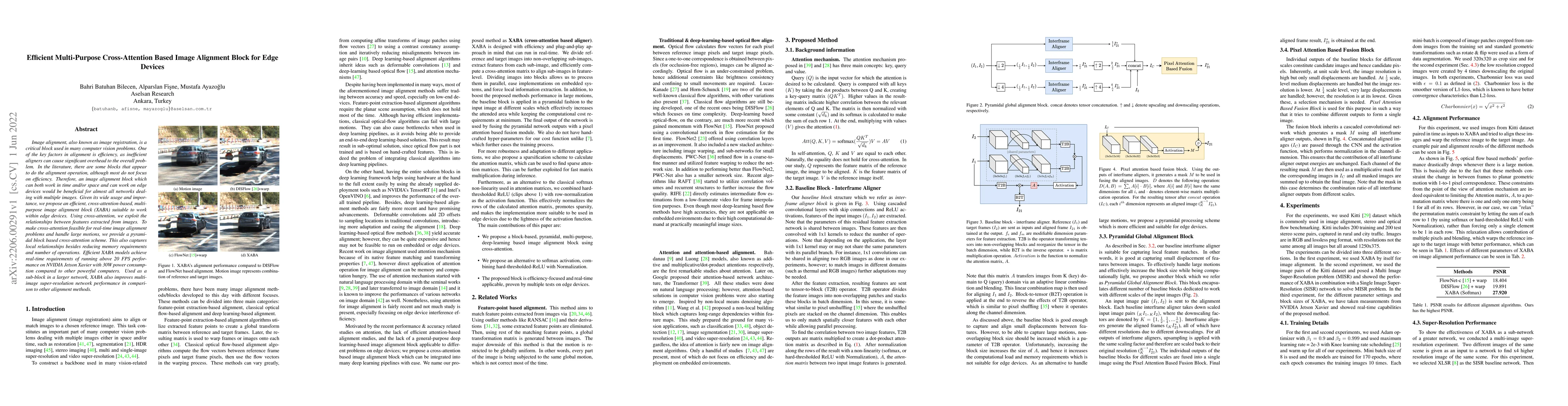 Thumbnail for Efficient Multi-Purpose Cross-Attention Based Image Alignment Block for
  Edge Devices