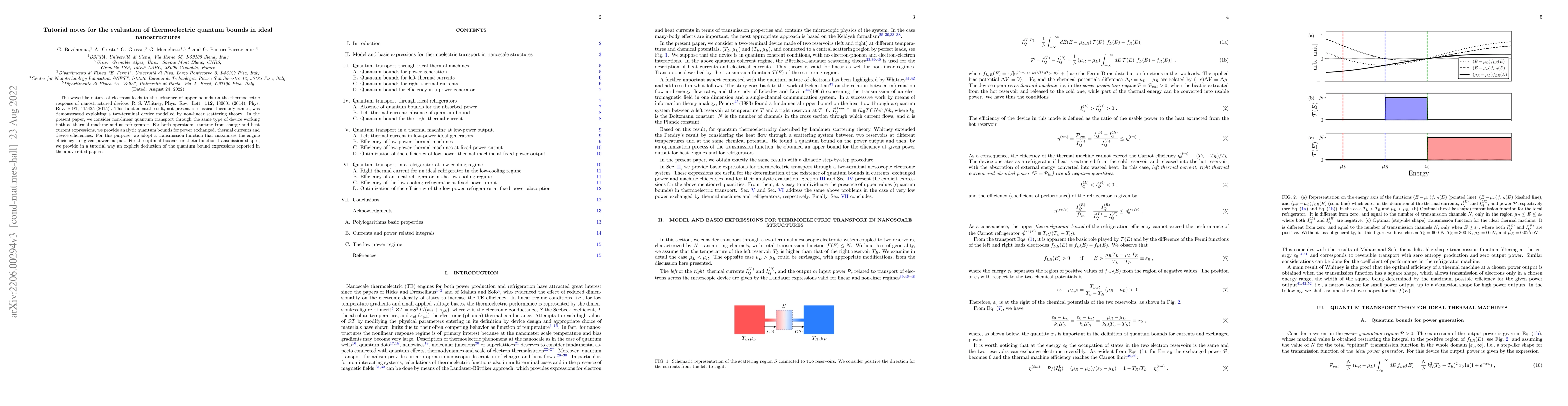 Thumbnail for Tutorial notes for the evaluation of thermoelectric quantum bounds in
  ideal nanostructures