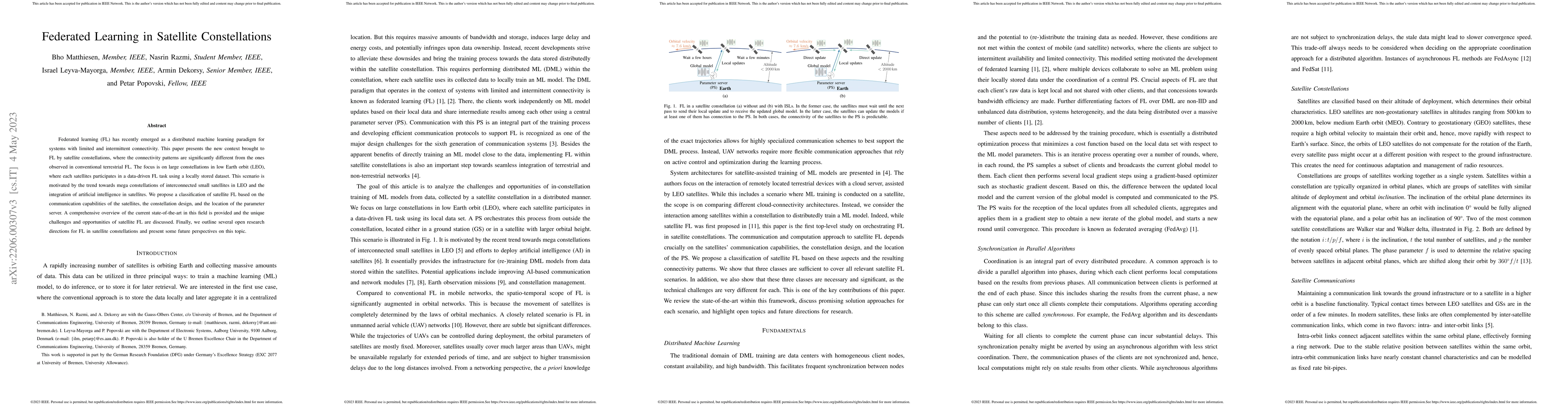 Thumbnail for Federated Learning in Satellite Constellations