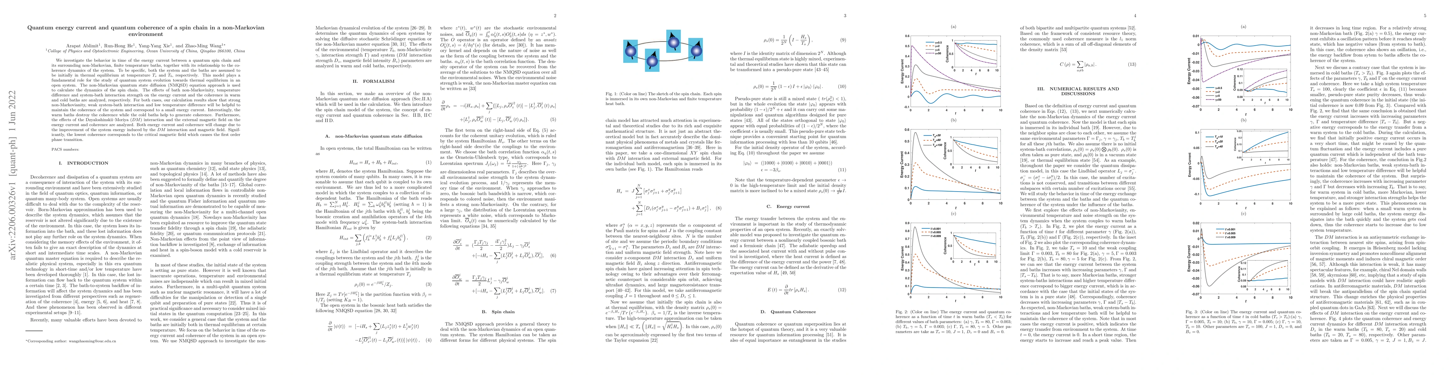 Thumbnail for Quantum energy current and quantum coherence of a spin chain in a
  non-Markovian environment