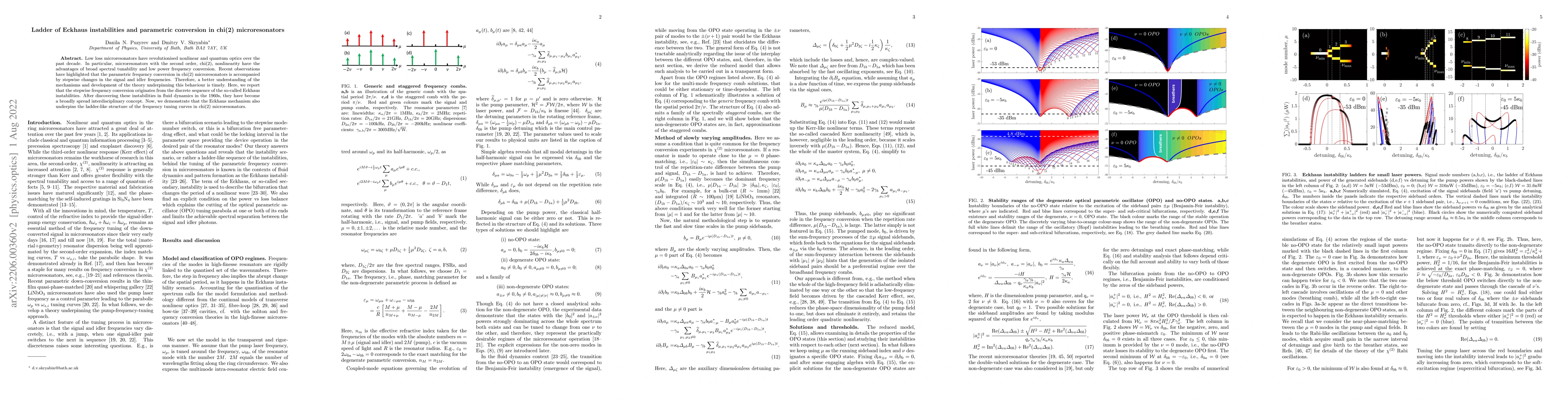 Thumbnail for Ladder of Eckhaus instabilities and parametric conversion in chi(2)
  microresonators