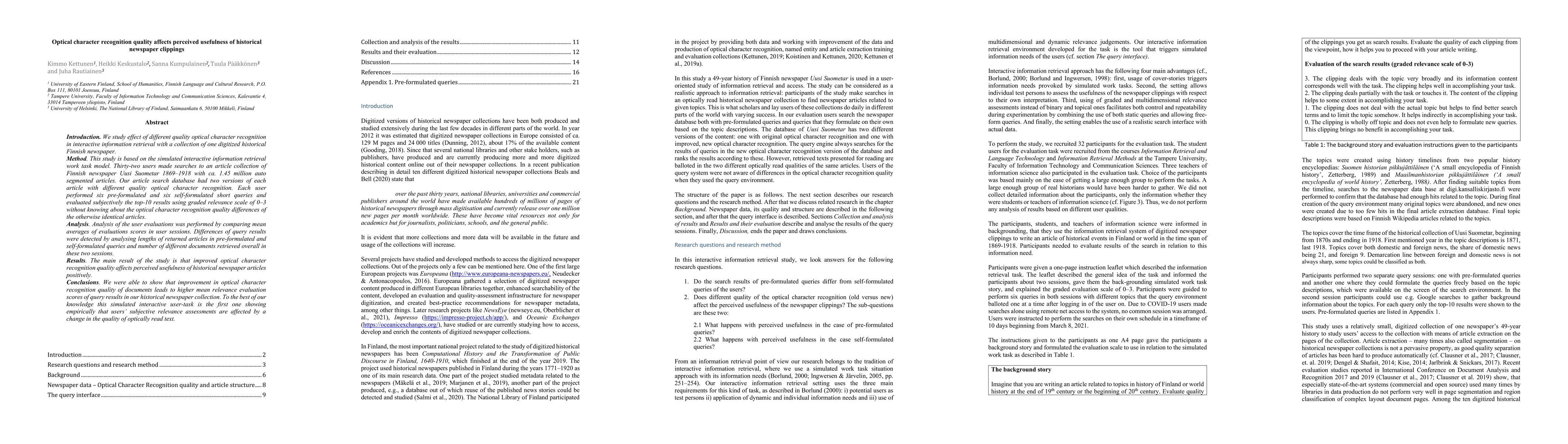 Thumbnail for Optical character recognition quality affects perceived usefulness of
  historical newspaper clippings