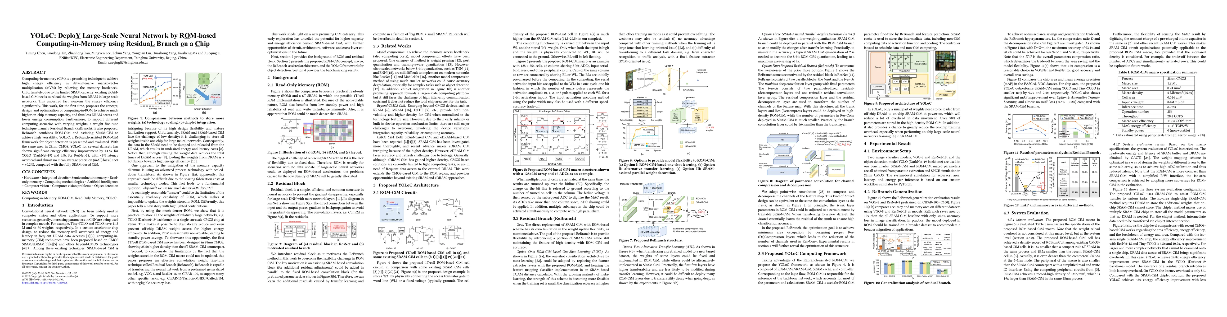 Thumbnail for YOLoC: DeploY Large-Scale Neural Network by ROM-based
  Computing-in-Memory using ResiduaL Branch on a Chip