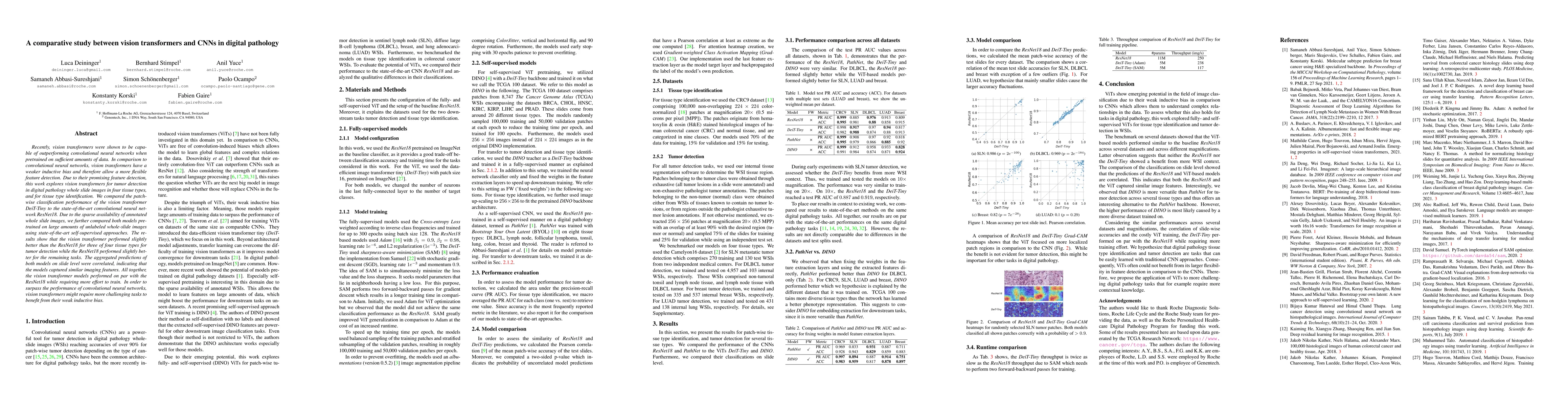 Thumbnail for A comparative study between vision transformers and CNNs in digital
  pathology
