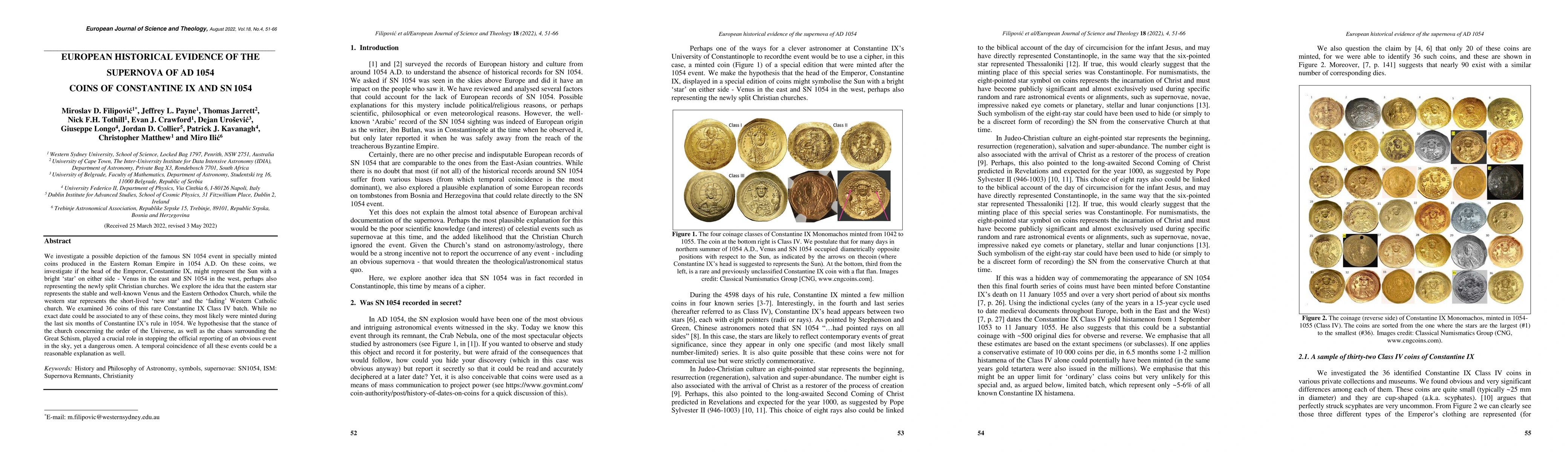 Thumbnail for European historical evidence of the supernova of AD 1054 coins of
  Constantine IX and SN 1054