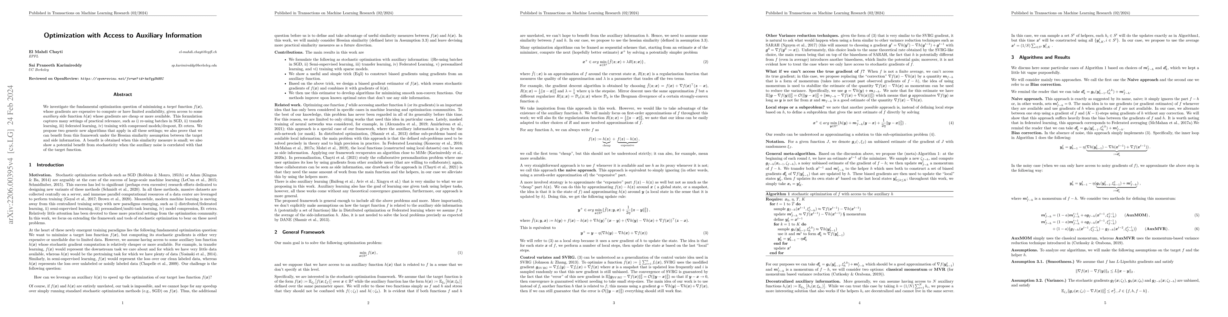 Thumbnail for Optimization with Access to Auxiliary Information