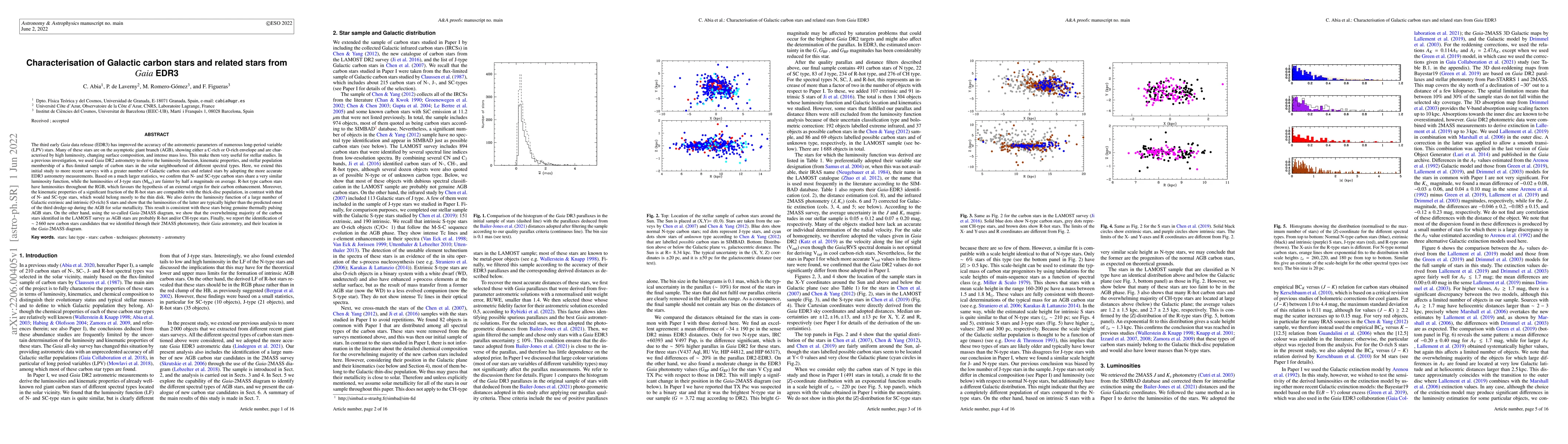 Thumbnail for Characterisation of Galactic carbon stars and related stars from
  Gaia-EDR3