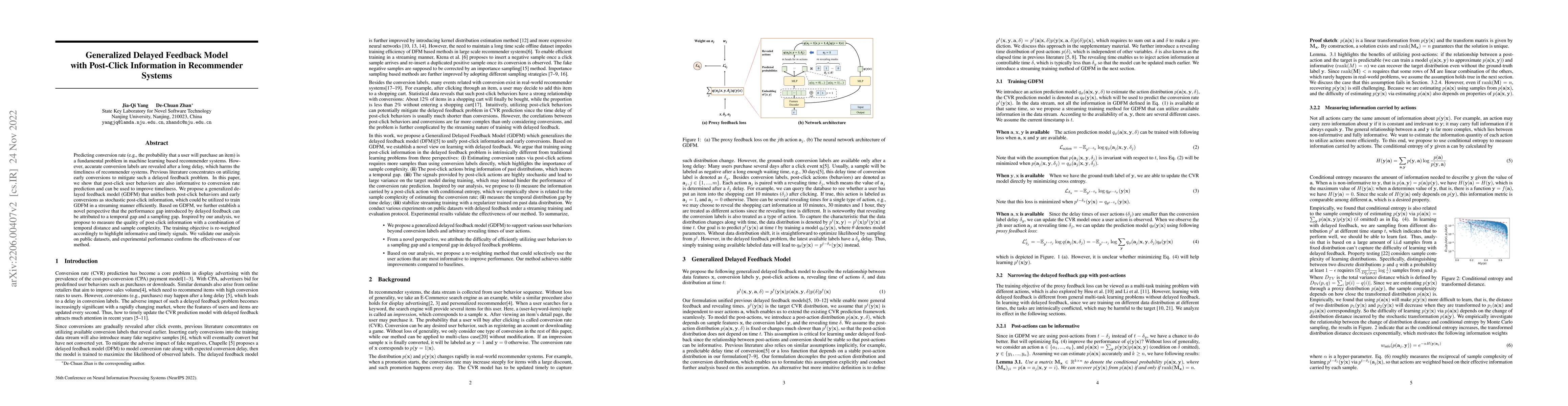 Thumbnail for Generalized Delayed Feedback Model with Post-Click Information in
  Recommender Systems