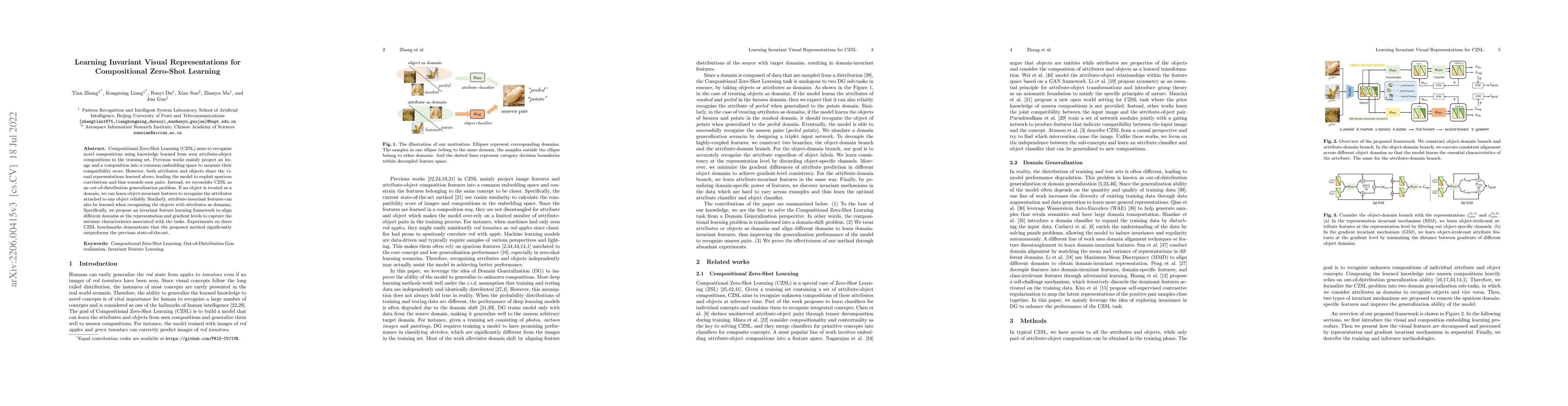 Thumbnail for Learning Invariant Visual Representations for Compositional Zero-Shot
  Learning