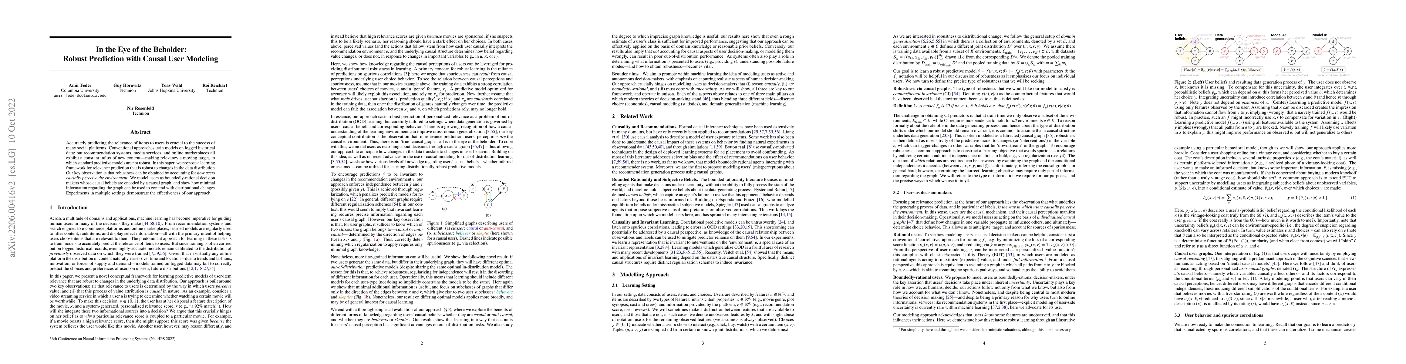 Thumbnail for In the Eye of the Beholder: Robust Prediction with Causal User Modeling