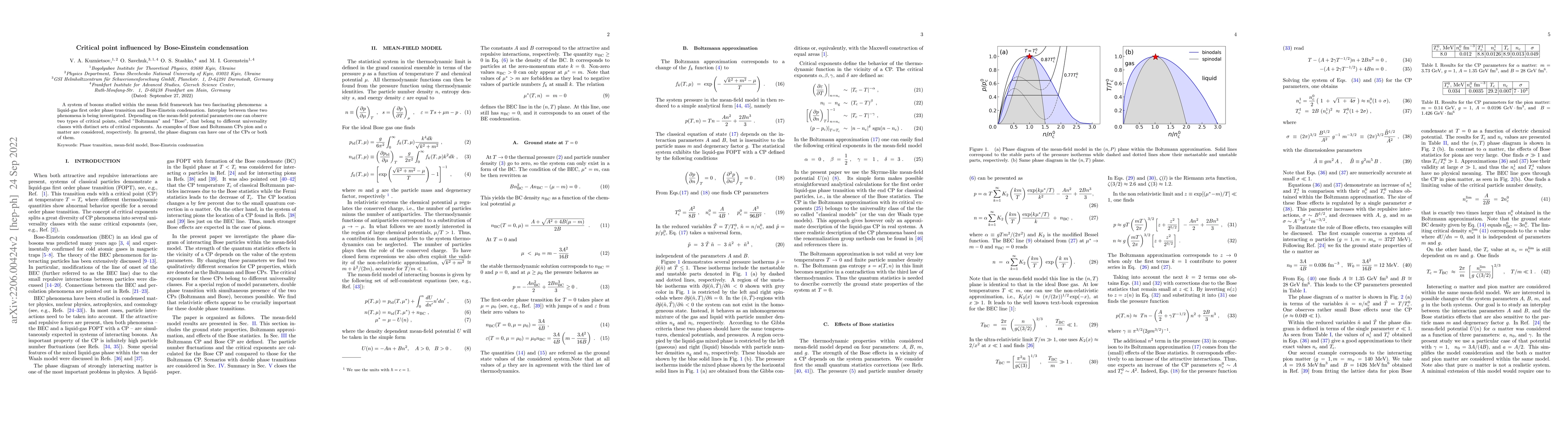 Thumbnail for Critical point influenced by Bose-Einstein condensation