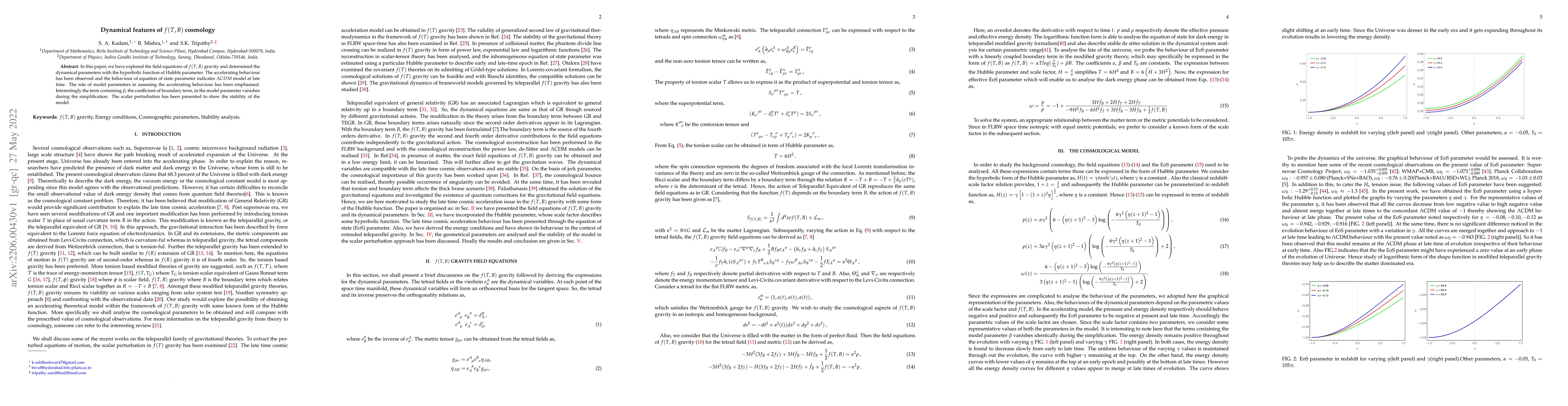 Thumbnail for Dynamical features of $f(T,B)$ cosmology