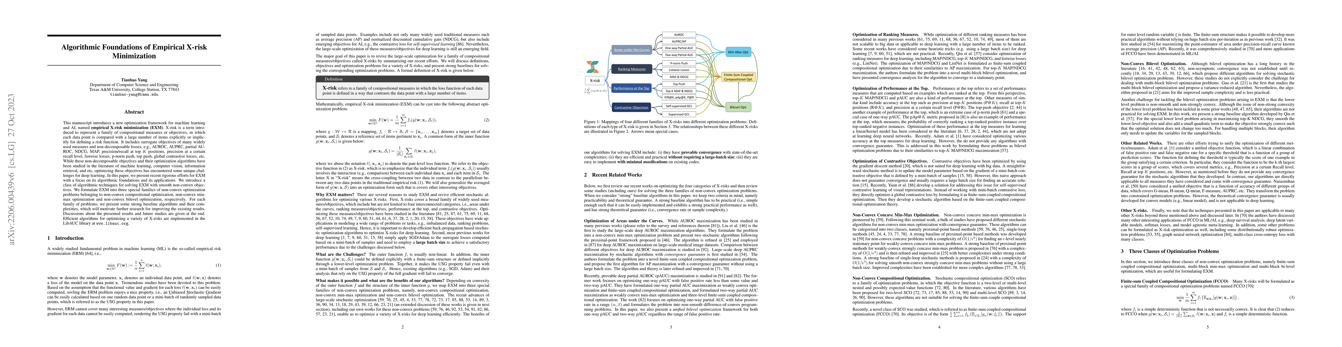 Thumbnail for Algorithmic Foundations of Empirical X-risk Minimization
