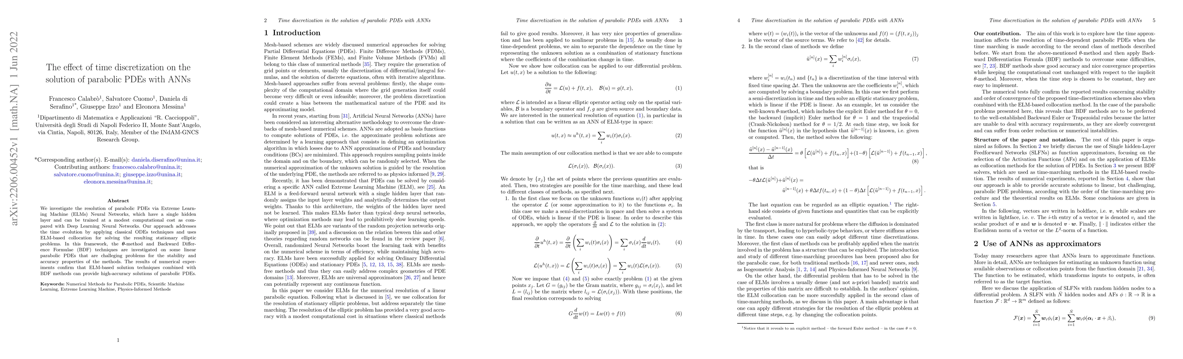 Thumbnail for The effect of time discretization on the solution of parabolic PDEs with
  ANNs