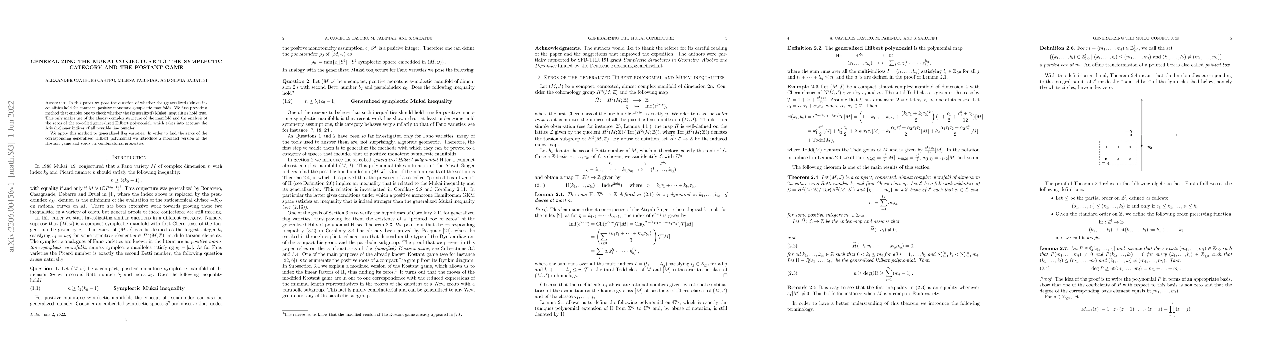 Thumbnail for Generalizing the Mukai Conjecture to the symplectic category and the
  Kostant game