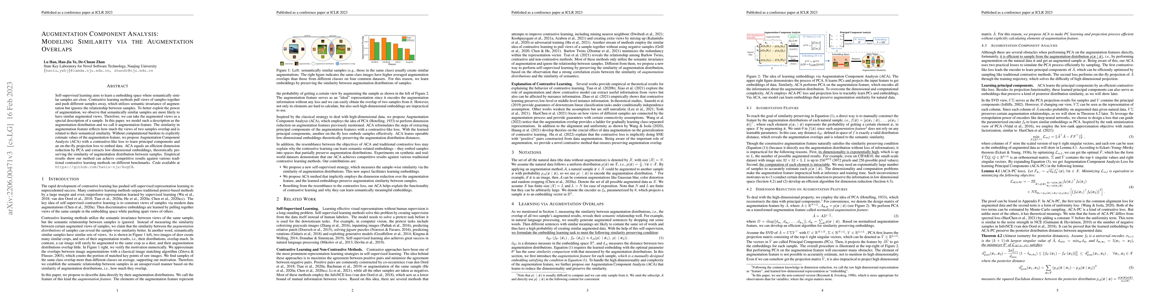 Thumbnail for Augmentation Component Analysis: Modeling Similarity via the
  Augmentation Overlaps