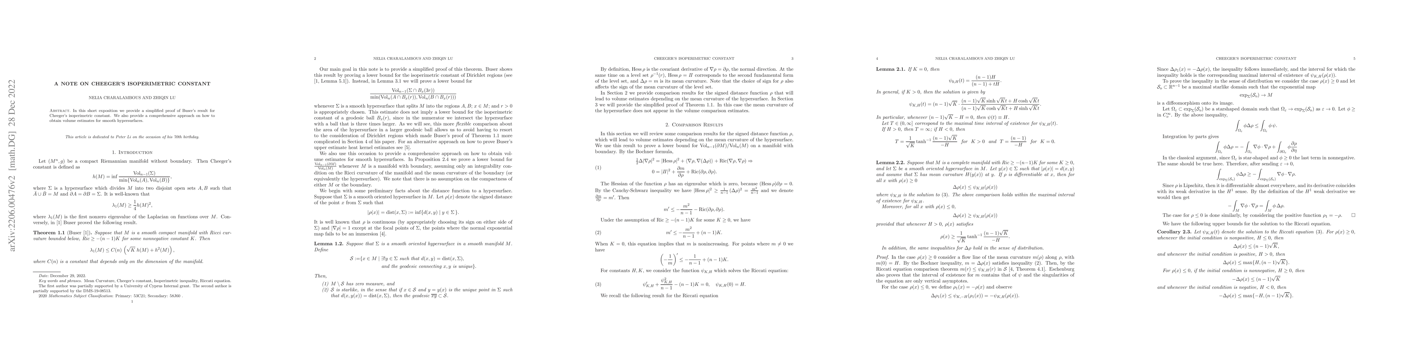 Thumbnail for A note on Cheeger's isoperimetric constant