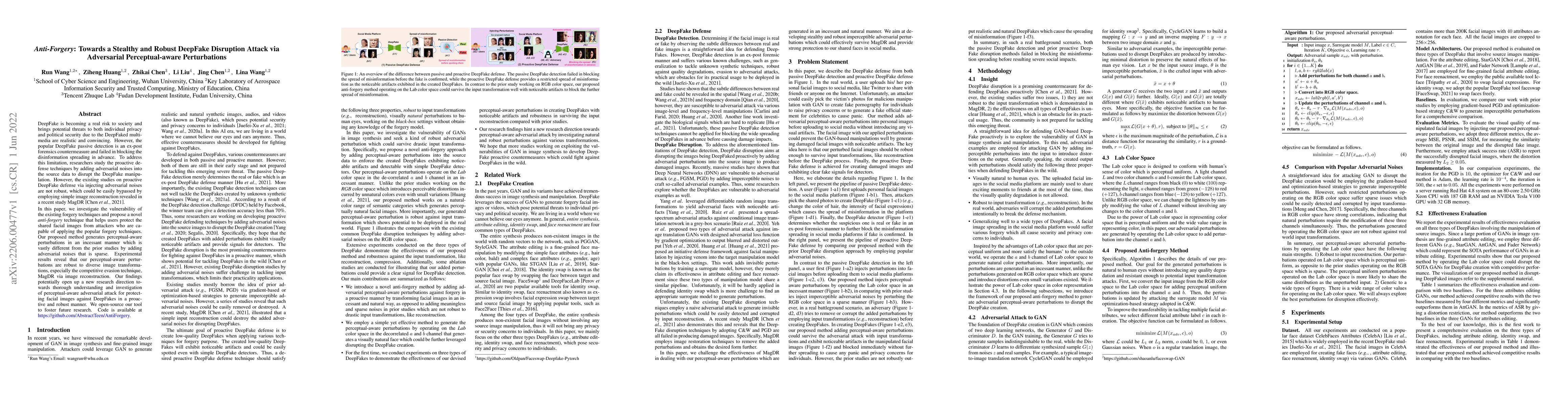 Thumbnail for Anti-Forgery: Towards a Stealthy and Robust DeepFake Disruption Attack
  via Adversarial Perceptual-aware Perturbations