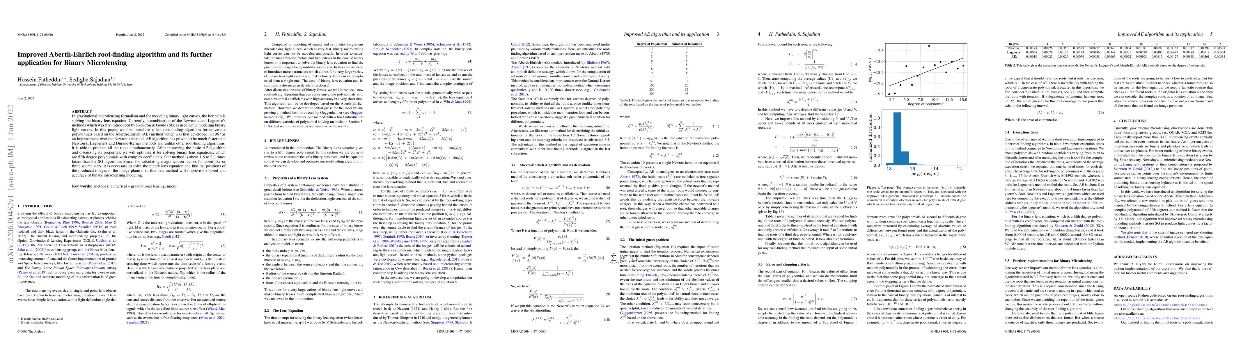 Thumbnail for Improved Aberth-Ehrlich root-finding algorithm and its further
  application for Binary Microlensing