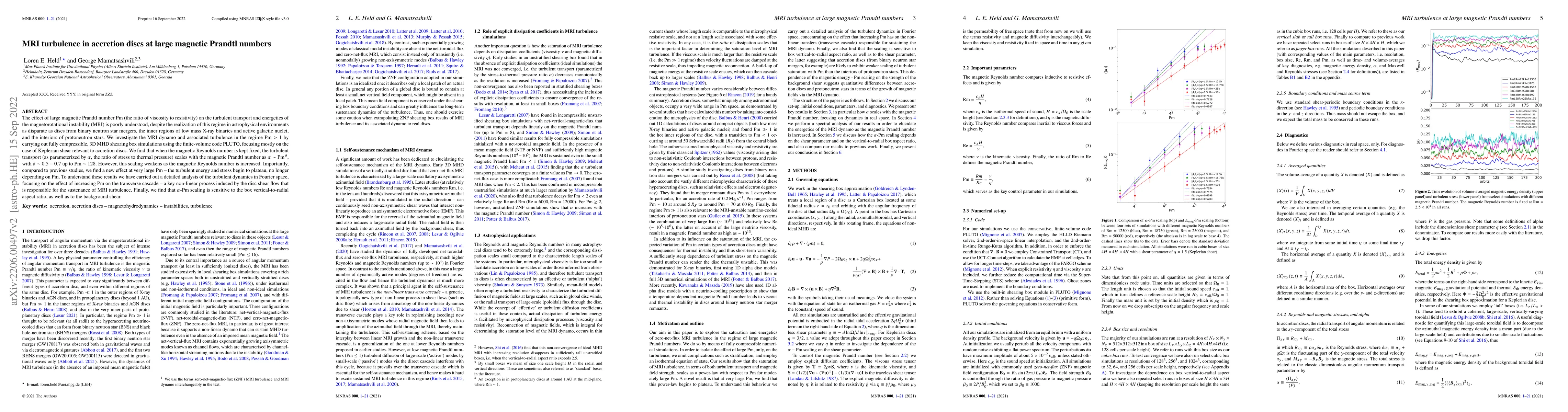 Thumbnail for MRI turbulence in accretion discs at large magnetic Prandtl numbers