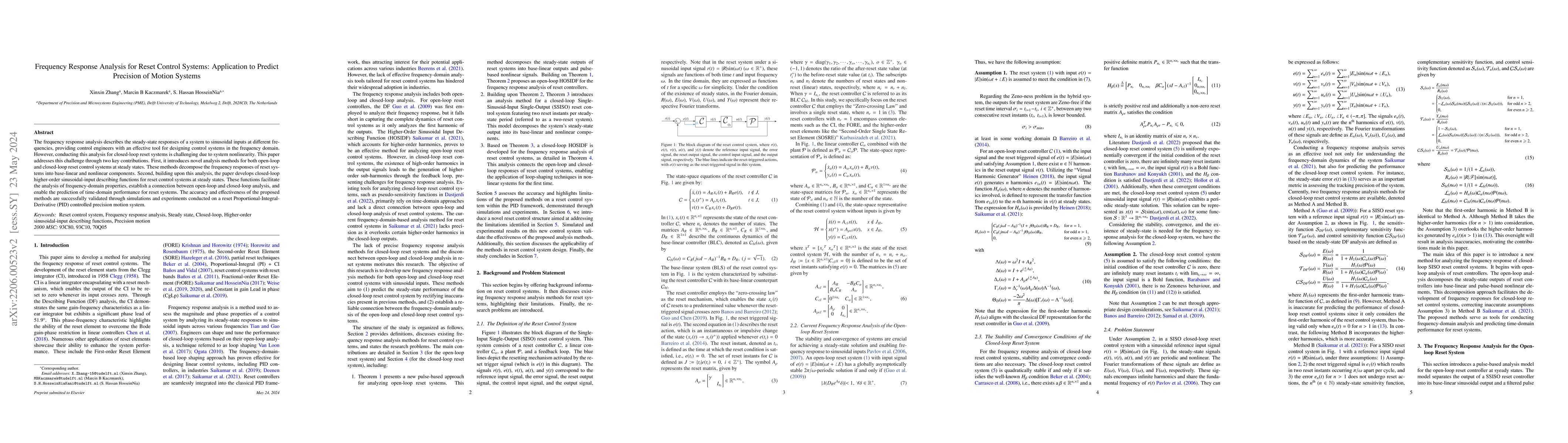 Thumbnail for Frequency Response Analysis for Reset Control Systems: Application to
  Predict Precision of Motion Systems