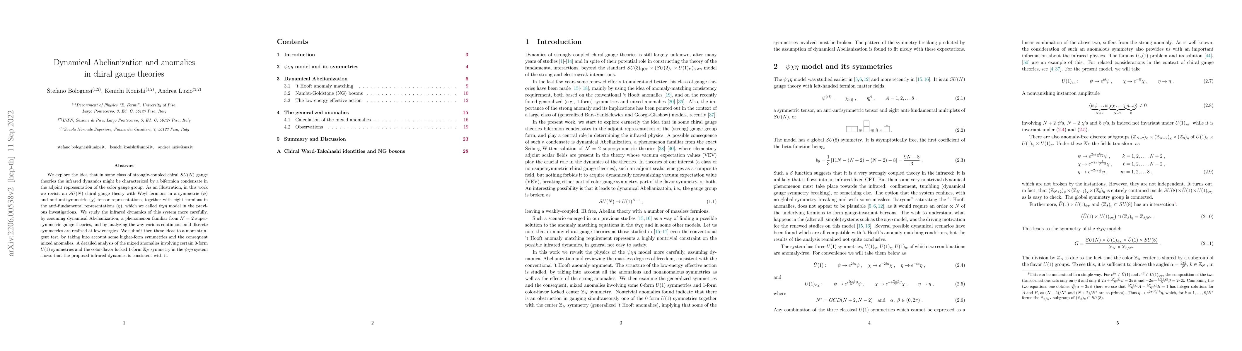 Thumbnail for Dynamical Abelianization and anomalies in chiral gauge theories