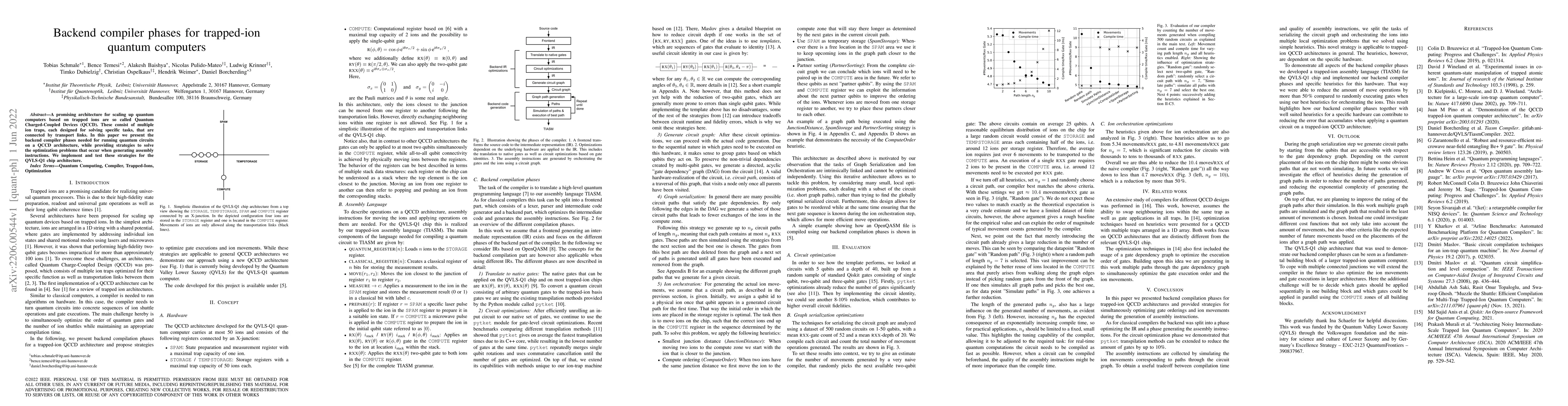 Thumbnail for Backend compiler phases for trapped-ion quantum computers