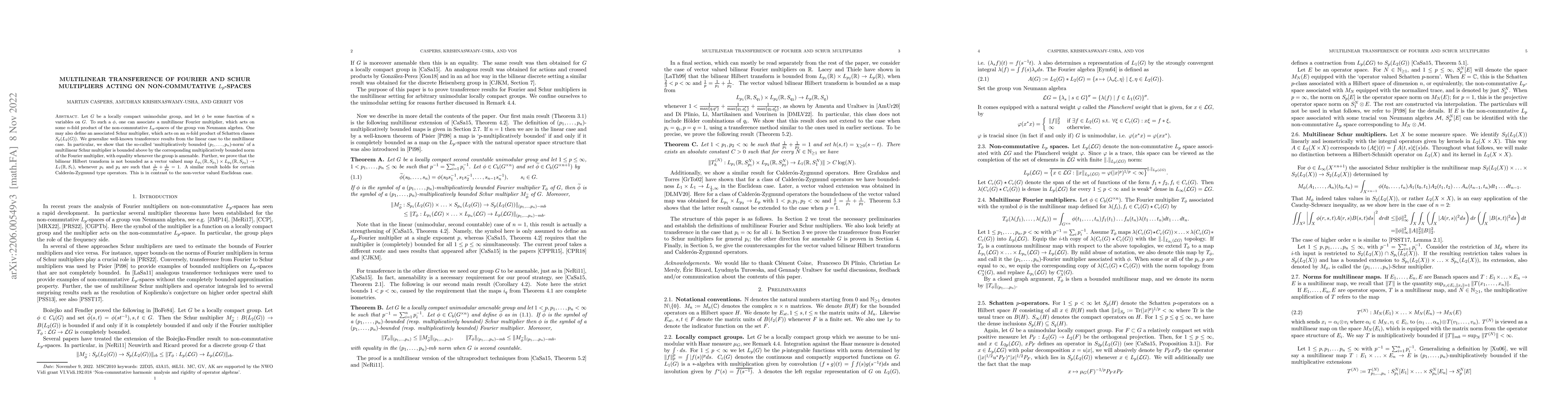 Thumbnail for Multilinear transference of Fourier and Schur multipliers acting on
  non-commutative $L_p$-spaces