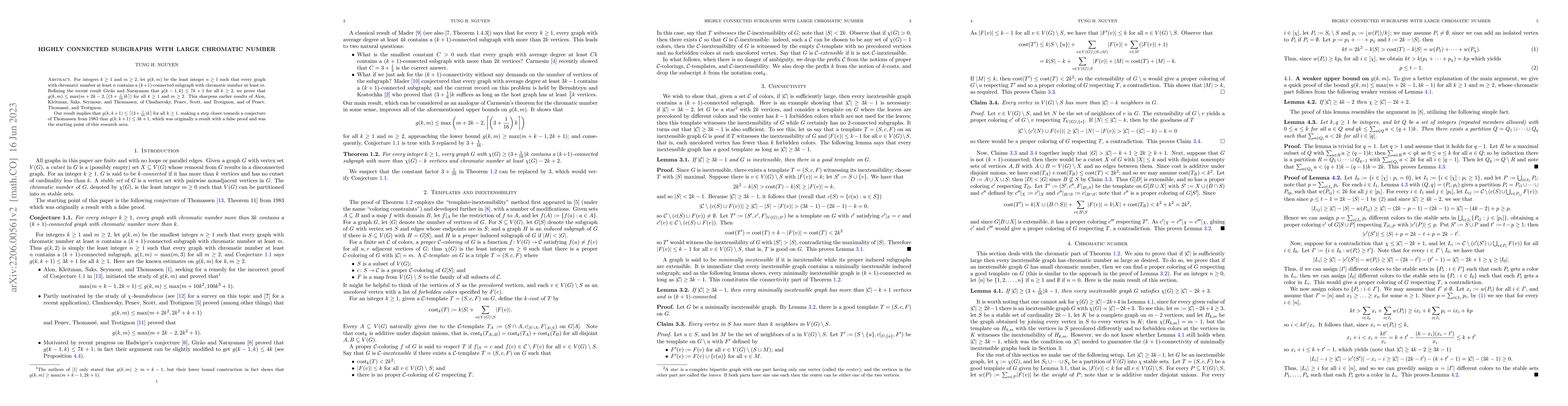 Thumbnail for Highly connected subgraphs with large chromatic number