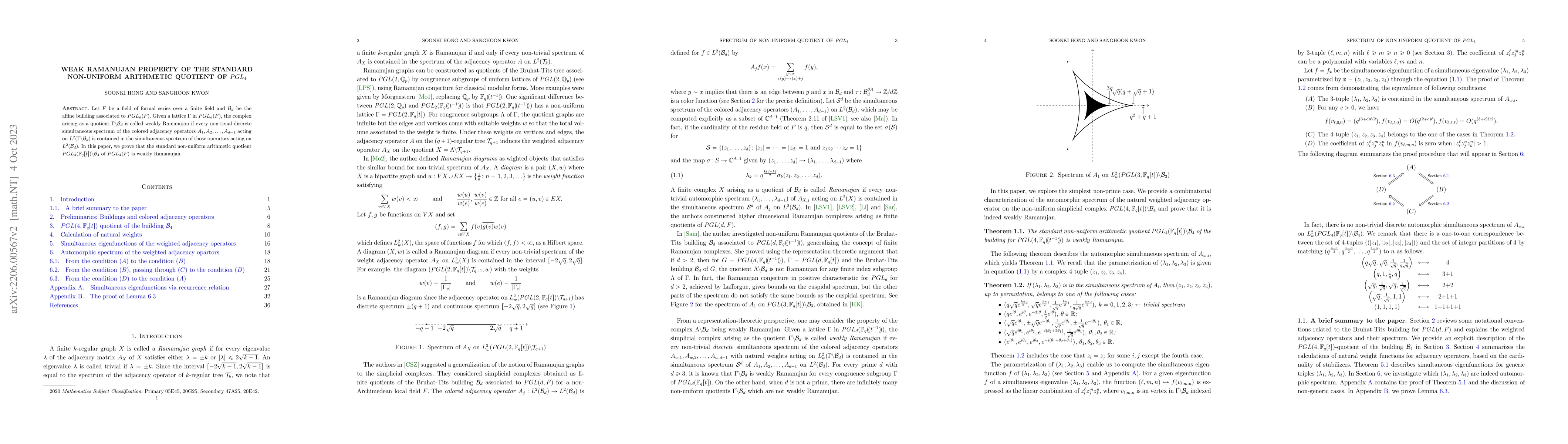 Thumbnail for Weak Ramanujan property of the standard non-uniform arithmetic quotient
  of $PGL_4$