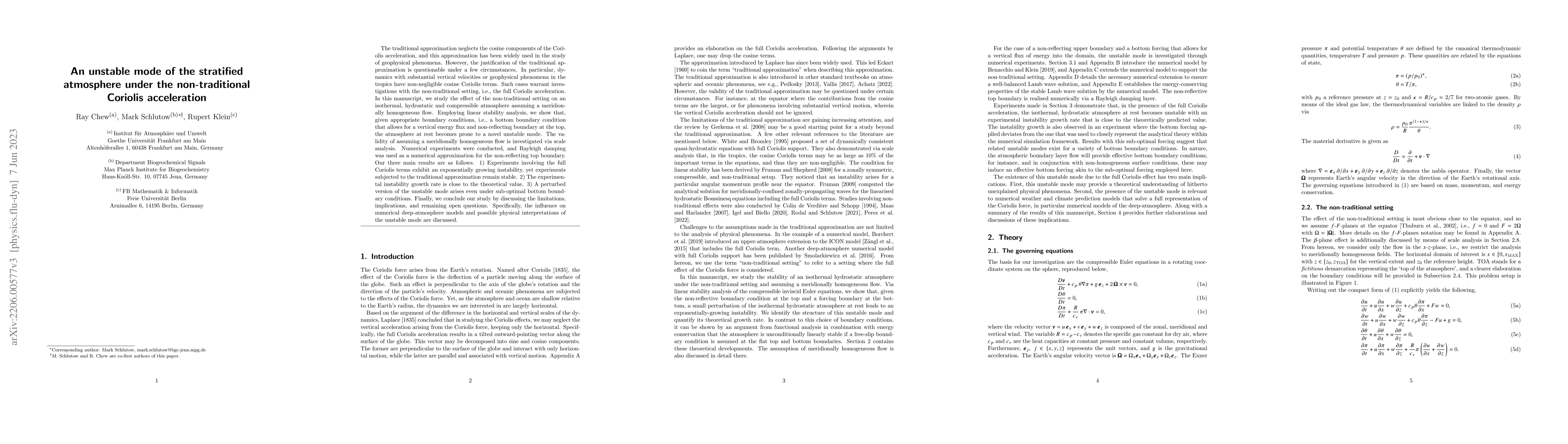 Thumbnail for An unstable mode of the stratified atmosphere under the non-traditional
  Coriolis acceleration