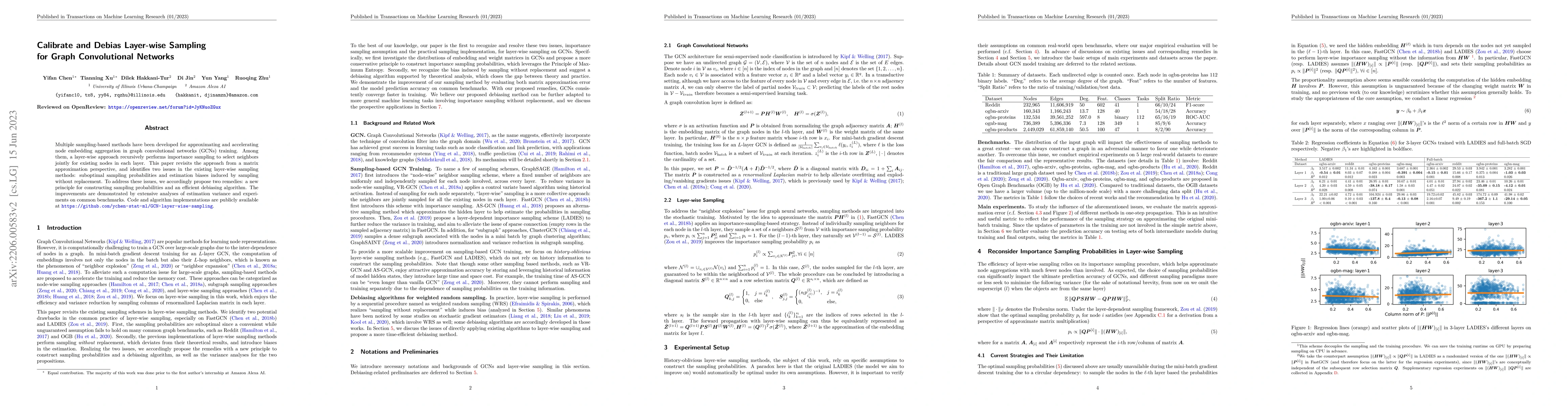 Thumbnail for Calibrate and Debias Layer-wise Sampling for Graph Convolutional
  Networks
