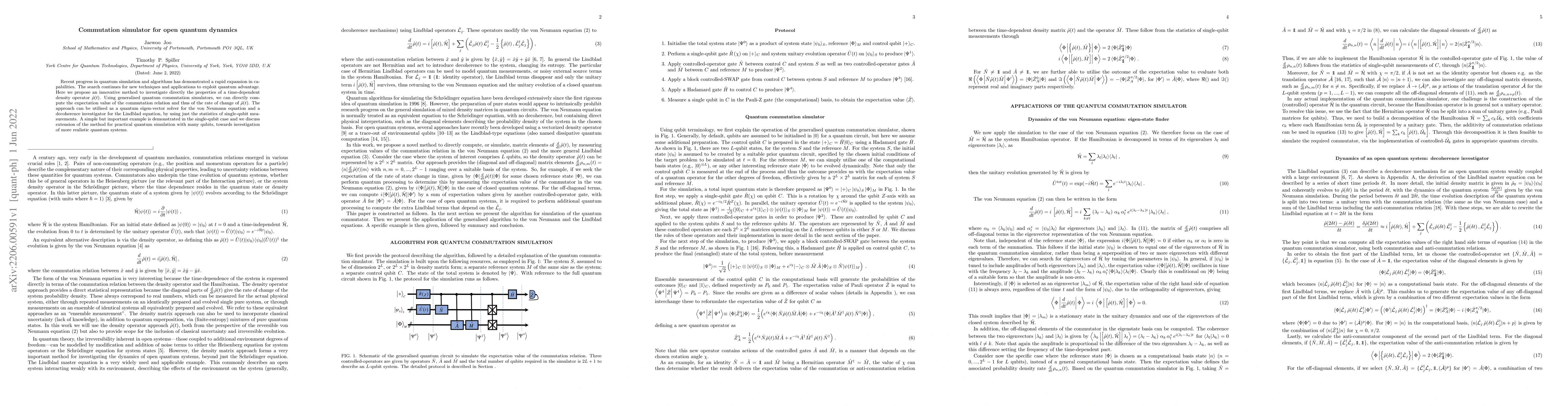 Thumbnail for Commutation simulator for open quantum dynamics