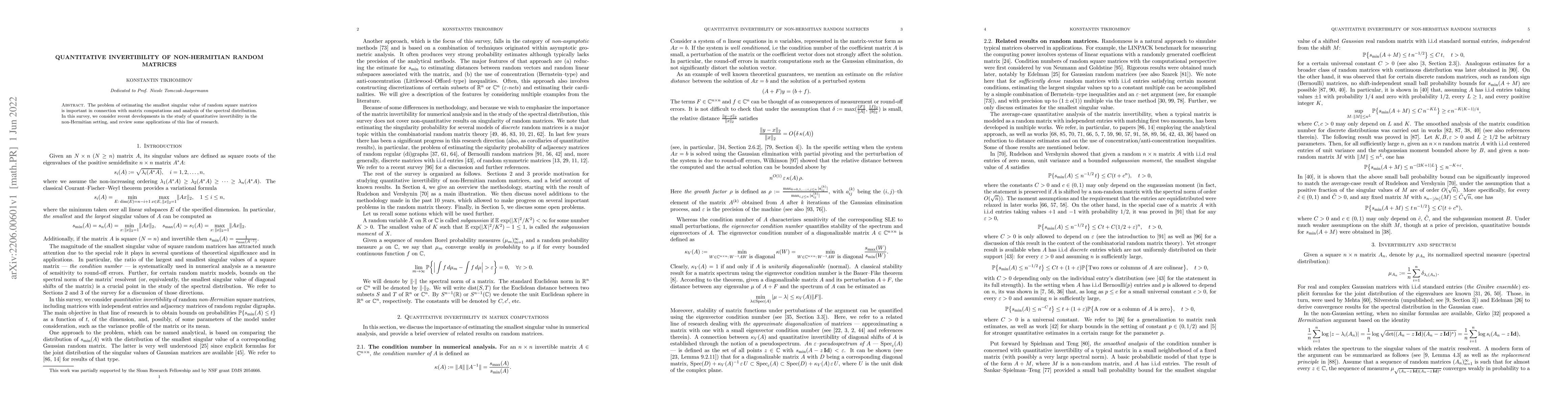Thumbnail for Quantitative invertibility of non-Hermitian random matrices