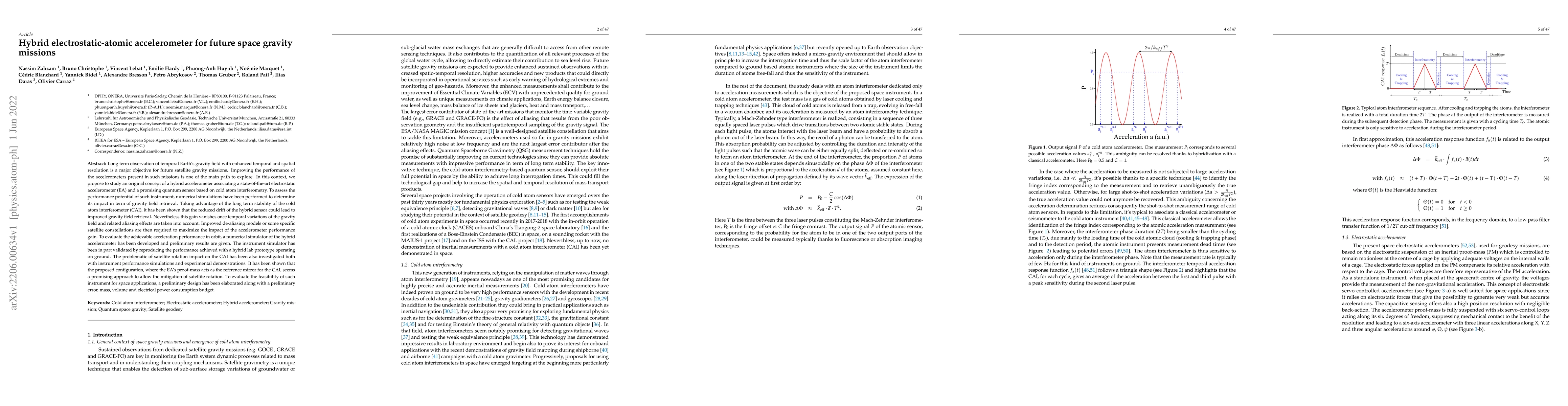 Thumbnail for Hybrid electrostatic-atomic accelerometer for future space gravity
  missions